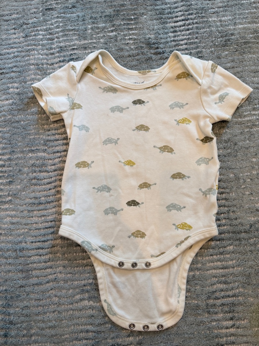 Pehr Cream Turtle-Print Cotton Baby One-Piece